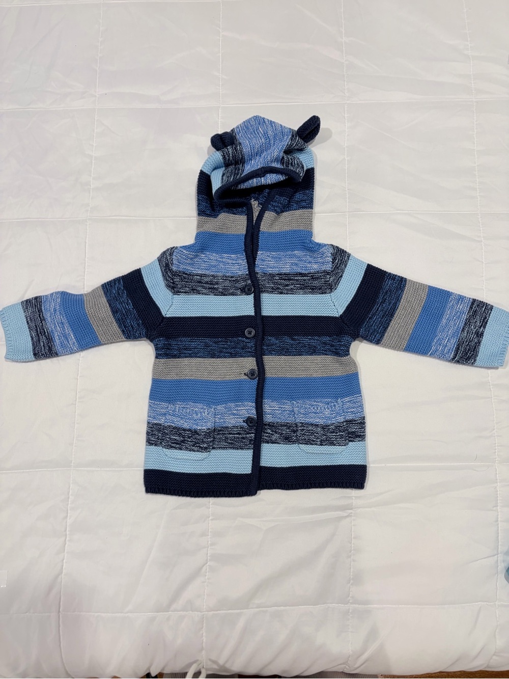Baby GAP Bear Ear Hooded Knit Cardigan 18-24M